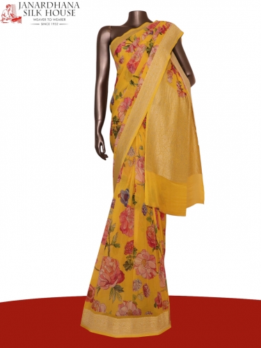 Pure Floral Georgette Silk Saree